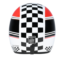 Load image into Gallery viewer, DOT Approved Daytona Cruiser Open Face Motorcycle Helmet - Men, Women &amp; Youth - With Visor &amp; Graphics - W/ Daytona Classic
