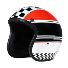 Load image into Gallery viewer, DOT Approved Daytona Cruiser Open Face Motorcycle Helmet - Men, Women &amp; Youth - With Visor &amp; Graphics - W/ Daytona Classic
