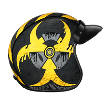 Load image into Gallery viewer, DOT Approved Daytona Cruiser Open Face Motorcycle Helmet - Men, Women &amp; Youth - With Visor &amp; Graphics - W/ Toxic
