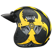 Load image into Gallery viewer, DOT Approved Daytona Cruiser Open Face Motorcycle Helmet - Men, Women &amp; Youth - With Visor &amp; Graphics - W/ Toxic
