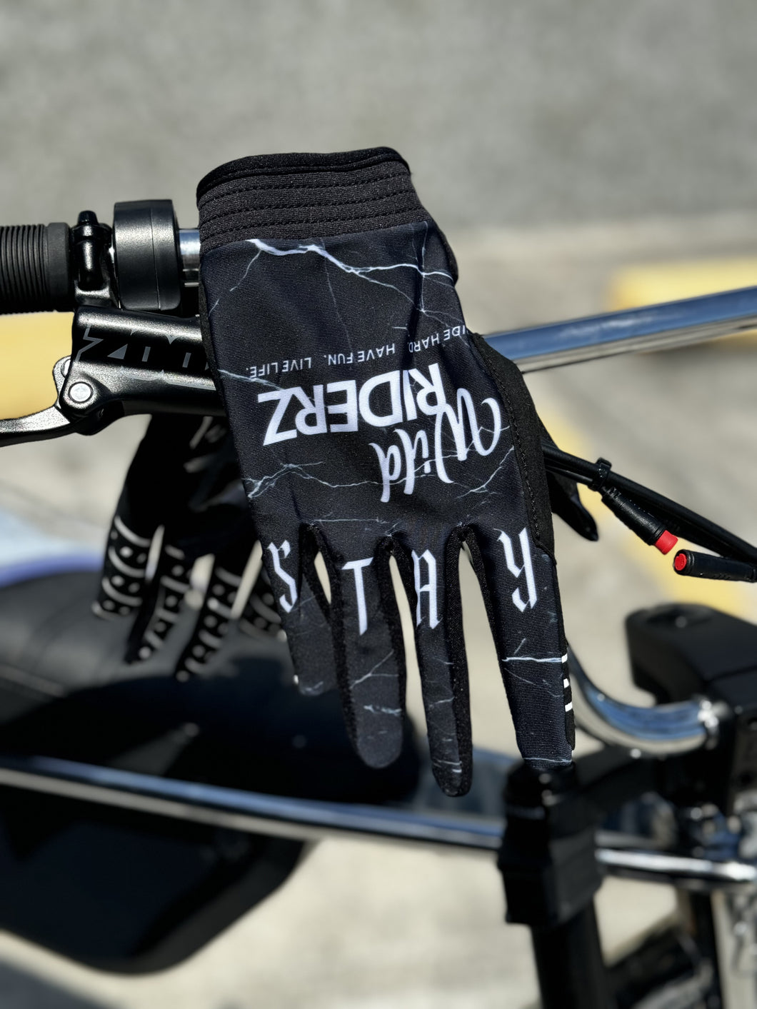 Black lightning Wild Riderz Motorcycle Gloves